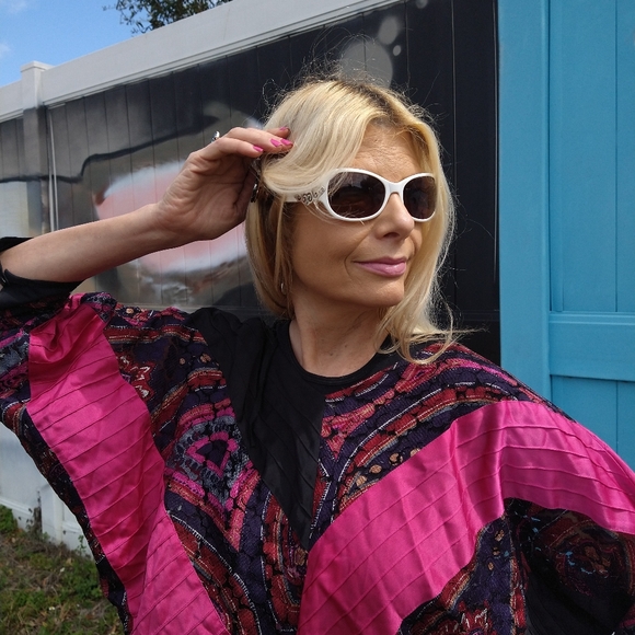 80s vintage Elena Exotic Boho Gypsy Top Small - Picture 5 of 7